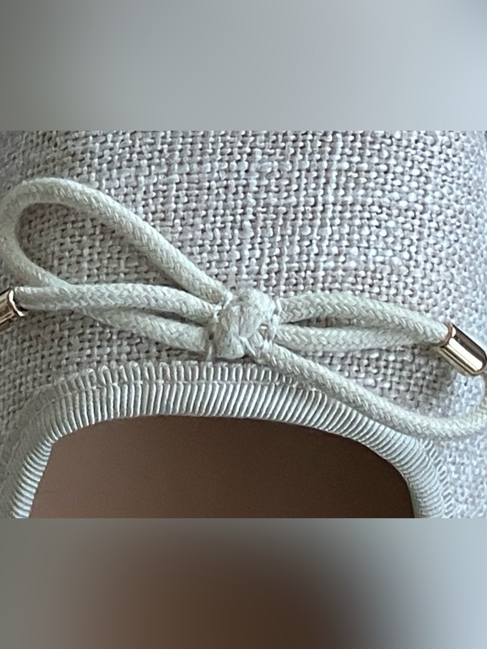 Joe Fresh 99% Linen Square Toe Ballet Flats Size 7 Cream NWT - Picture 5 of 8
